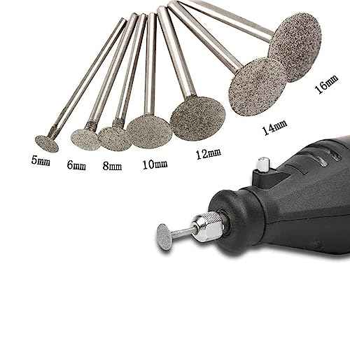 ?????? ???? 7 Pcs T Shape Diamond Burr - 1/8'' Shank Mini Channel Carving Diamond Burs Stone Carving Bits for Rotary Tools Includes Dremel