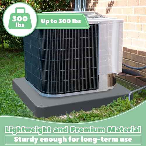 Equipment Pad for HVAC Systems,24'' x 24'' x 2'' Ground Equipment Pad,Outdoor Plastic Condenser Unit Pad,Ground Leveling Support Base for Air Conditioner Heat Pump Systems