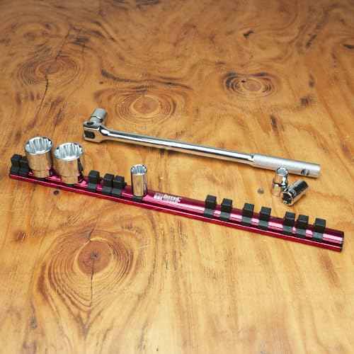Proferred S49201 Magnetic Aluminum Socket Rail, 1/2" Drive, 19"
