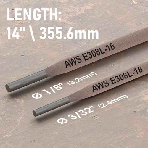 YESWELDER E308L-16 Stainless Steel Stick Electrodes, 14" x 3/32" 5LB Welding Rods