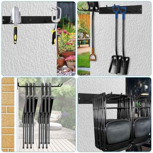 2 Pack Folding Chair Storage Rack for Chair Organization and Garage Wall Mount Storage, Garden Tool Rack Organizer