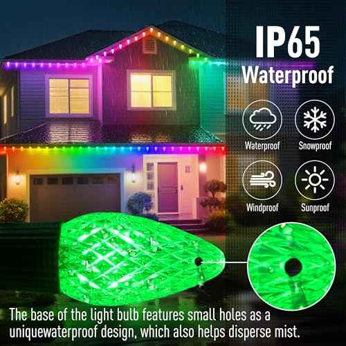 100LED 79 FT Smart C9 Christmas String Lights App Control 105 Modes Plug in Fairy Twinkle String Lights Schedule Function Waterproof Extendable for Indoor Outdoor Wedding Party Christmas Decorations