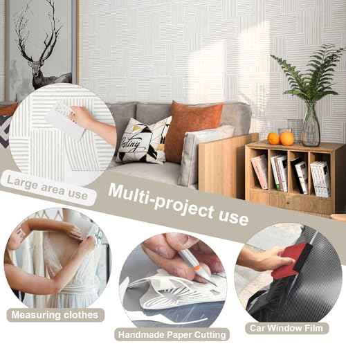 Naphite Wallpaper Tools for Peel and Stick Wallpaper Smoothing Tools Kit, Vinyl Backsplash Tile, Window Film, Easy to Apply Include White/Red Squeegee,Tape Measure, Exacto Knife for Contact Paper