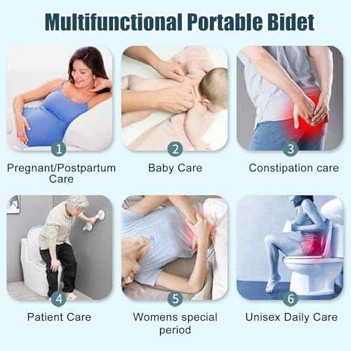 Electric Portable Bidet for Travel,Large Handheld Bidet Sprayer with 2.5L Peri Bottle,High Pressure Rechargeable,Portable Toilet Butt Washer for Women,Men,Elder,70-Minute Usage