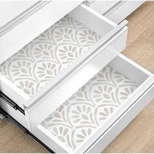 Hopepak Beige Wallpaper Peel and Stick Boho Geometric Sector Contact Paper Watercolor Removable Self-Adhesive Textured Wall Paper for Bedroom Cabinets 17.3"x78.7"