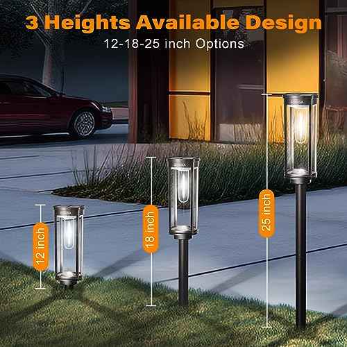 Solar Pathway Lights Outdoor 8Pack, 12H Lasting Solar Powered Path Lights for Outside, IP65 Waterproof Solar Walkway Lights Outdoor for Yard Sidewalk Driveway Patio