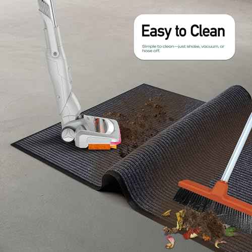 MaxMat¢ç Heavy Duty Floor Mat - Large Commercial, Indoor/Outdoor, Waterproof, Low-Profile, Easy to Clean Doormat (2 x 6 Feet, Grey, MXM-RIB0026GY)