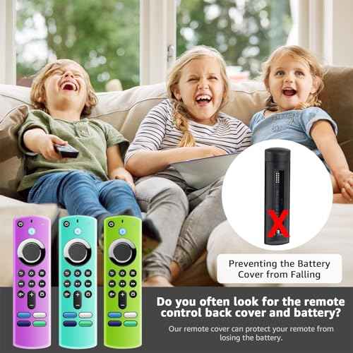 3 Pack Silicone Remote Cover Case, Anti Slip Silicone Protective Case Glow in The Dark with Lanyard(Glow Green & GlowPurple & Sky Blue)