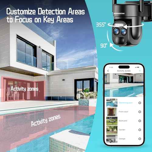 4K Dual Lens Solar Security Cameras Wireless Outdoor, 2.4G/5Ghz WiFi 6 Security Camera, 355¡Æ Pan/Tilt Home Security Camera with 8MP Color Night Vision, PIR Motion Detection, Auto Tracking, Alexa