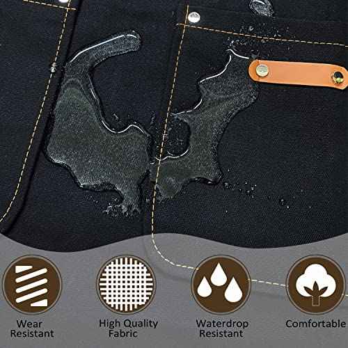 Work Apron with Tool Pockets for Men, Women With Pockets & Crossback Ideal for Woodworkers, Blacksmiths, Gardeners, Mechanics, BBQ Heavy Duty