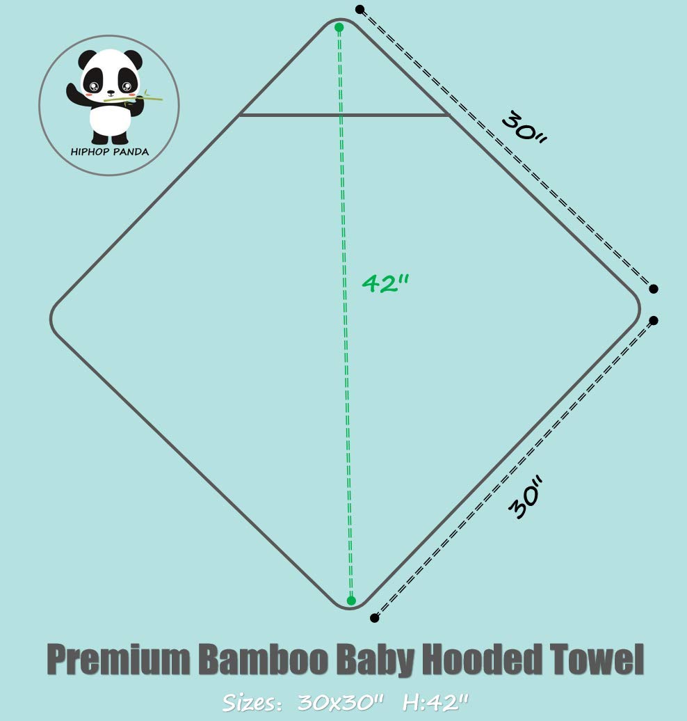 HIPHOP PANDA Hooded Towel - Rayon Made from Bamboo, Bath Towel with Bear Ears for Newborn, Babie, Toddler, Infant - Absorbent Large Baby Towel - Purple Penguin, 30 x 30 Inch