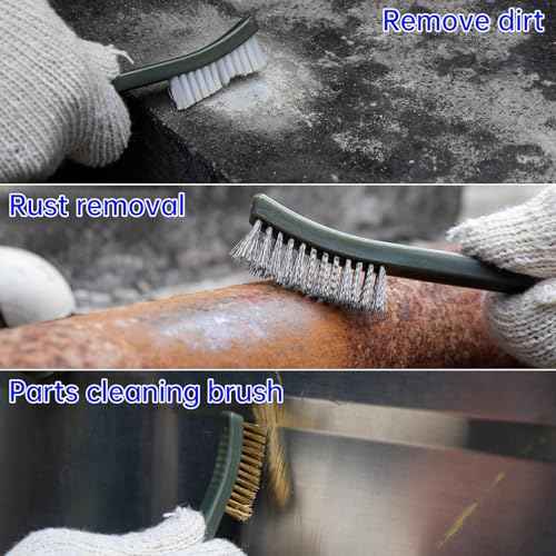 OriGlam Mini Wire Brush Set, Paint and Dirt Remover, Cleaning Welding Slag and Rust, Handy Steel / Nylon / Brass Brush Suitable for Cleaning Paint / Dirt (9)
