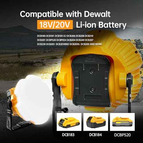 20V LED Camping Lantern for Dewalt 20v Battery, 24W LED Work Light for Emergency and Hurricane,Camping, Hiking, Fishing£¨Battery Not Included£©
