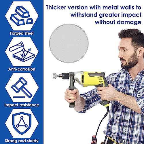SDS Plus Ground Rod Driver, Heavy Duty Forged Steel Drill Bit Rotary Hammer Compatible with All Drills 85mm Grounding Driver Wear, Resistant Wide Compatibility Bits Socket (Flat)