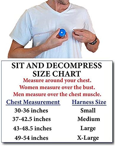 Sit and Decompress Back Stretcher 3 Minutes A Day Low Back Traction Therapy Spinal Decompression Inversion Table Alternative Safe for All Back Conditions (Small Harness No Bar)
