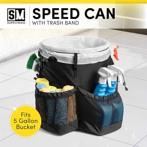 Bucket Caddy with Trash Band: Bucket Caddy for Detailing, Cars, Trucks, Motorcycles, Bikes, & House Cleaning