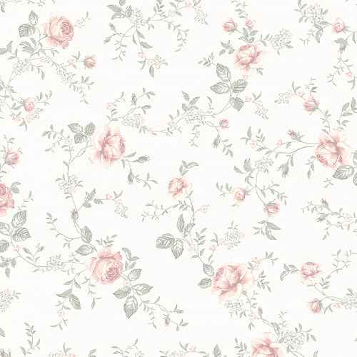Floral Peel and Stick Wallpaper Boho Flower and Leaf Contact Paper Removable Self Adhesive Waterproof Wall Paper for Decorative Bedroom Bathroom Home Wall Furniture Decal 17.32inW 118.11inL