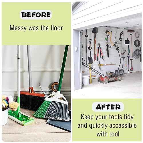 ULIBERMAGNET Magnetic Mop Broom Holder,Heavy Duty Movable Magnetic Broom Holder Rack,Anti-slip Wall Mounted Utility Storage Mop Shovel Hanger for Garage, Kitchen, Laundry, Garden(8 Pack/Black)