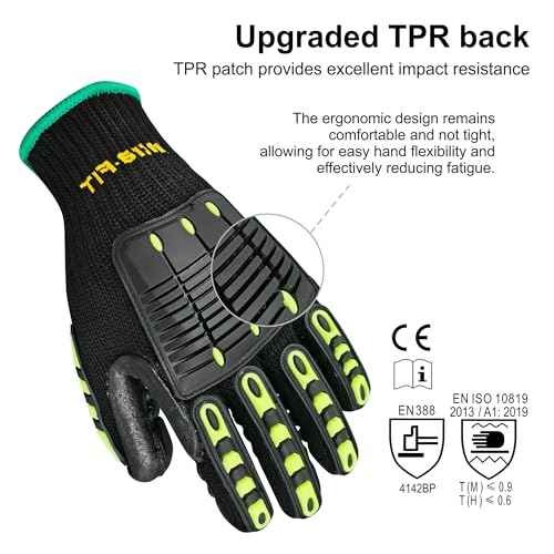 Anti Vibration Work Gloves,ISO 10819:2013 Certified | Shock-Proof Impact Reduction Safety Gear
