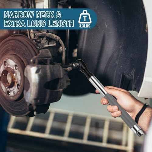 1/2 Inch Drive Impact Offset Wrench Set with 4 Socket Adapters, Universal Tool for Tight Spaces, Impact Ready Bar for Electric Ratchet Wrench, Compatible with Torque and Drill Use