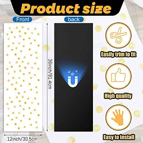 Hsei Deluxe School Locker Magnetic Wallpaper 12" x 36" Decorative Removable Magnetic Locker Covering Accessories for Girl Boy School Office University(Yellow Dots)