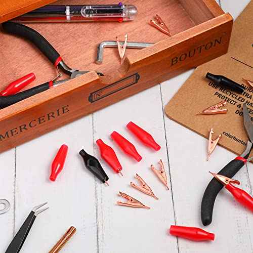 Moxweyeni Soldering Heat Sinks Micro Clip, Toothless Mini Alligator Small Alligator Clip Electrical with Smooth Microscopic Tip, 5 Amp with Protective Insulation Cover for Solder(20 Pack)