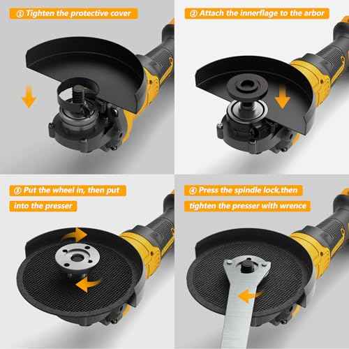 Electric Angle Grinder - 4-1/2 Inch Brushless Motor, Compatible with DEWALT 20V Battery, Wireless Connectivity, Perfect for Polishing, Grinding, and Cutting,Bare Tool Only