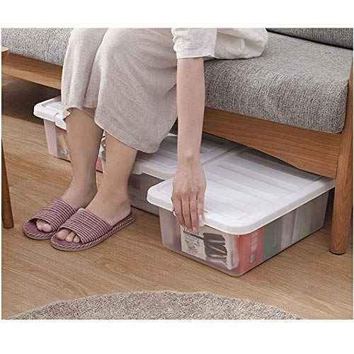 Cand 2 Pack Plastic Storage Bins with Lids, Latching Totes for Storage, 14 Qt Plastic Latching Box