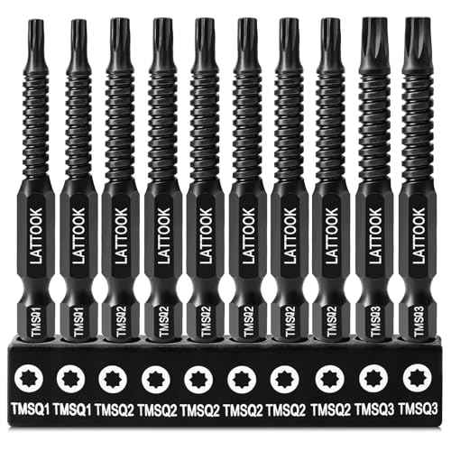 Double Square 8 Point Torx Star Bit Set, Magnetic S2 Steel, 10PCS 2 Square Drive Bits for Trailer, 2.3'' Long, #1, #2, #3