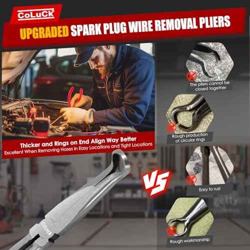 6Pcs Electrical Connector Tool Kit - Pliers, Separator, Remover, Clamp Clip, Disconnect Tool for Hose, Fuel Line, Spark Plug Wire