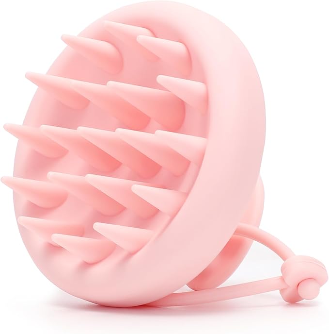 Scalp Massager Shampoo Brush, Scalp Scrubber with Soft Silicone Bristles, Scrubber Scalp Exfoliator for Dandruff RemovalÃ¯Â¼ÂHair Grouth,Wet Dry Hair Massager Brush for All Hair (Pink)