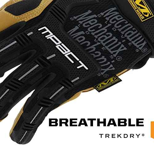 Mechanix Wear Material4x M-Pact Gloves - Abrasion-Resistant Gloves for Hand Safety - Machine Washable - Breathable - Secure Fit - Tear-Resistant - Durable - Brown/Black - Large