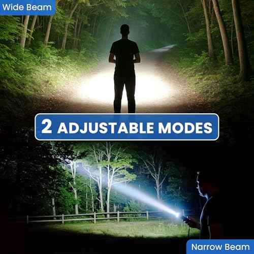 Rechargeable LED 90,000 Flashlights High Lumens, 2 Pack Super Bright Flash Light with 5 Modes, High Powered Handheld Flashlight for Home Camping Hiking Night Work