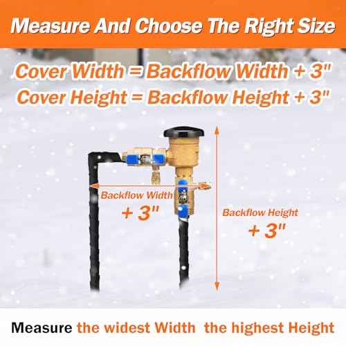 Backflow Preventer Pipe Insulation Cover (5¡ÆF) - Irrigation Sprinkler Valve Insulated Pouch - Water Well Pump Cover - Sturdy 5 Layers for Winter Freeze Protection, 24" W x 36" H, Black