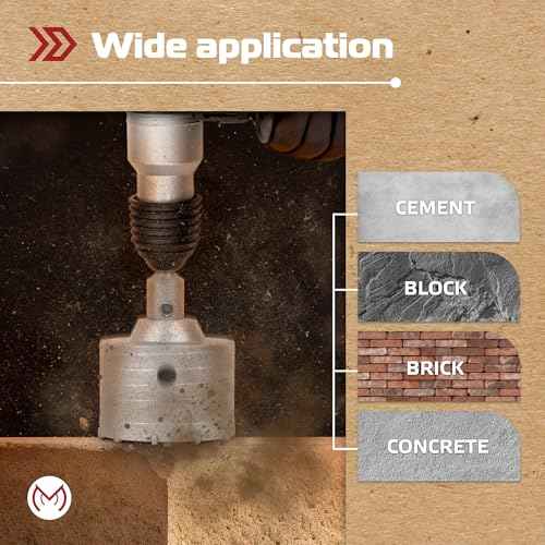17PCS Concrete Hole Saw Kit with 2 Drill Bits, SDS Plus & Max Shank, Masonry Hole Saw Kit Size 30-110MM, Brick, Cement, Block, Concrete Drilling