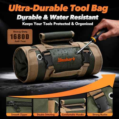 Gifts for Men, Stocking Stuffers for Adults Men Roll Up Tool Bag, Mens Gifts for Christmas Birthday Gifts for Dad Husband Him, Heavy Duty Portable Tool Organization for Mechanic Welding Electrician