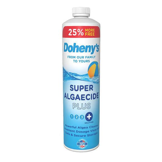 Doheny's Super Algaecide Plus | Pro-Grade | Effective Against Most Algae Types | 7.1% Chelated Copper (Chelated to Reduce Staining) | Non-Foaming, No Clouding | Safe to Swim After Use | 40oz Bottle