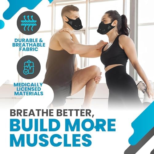 TRAININGMASK Elevation Training Mask 2.0 Blackout + Spray Clean - Multi-Patented with Clincal Studies,Stamina, Endurance