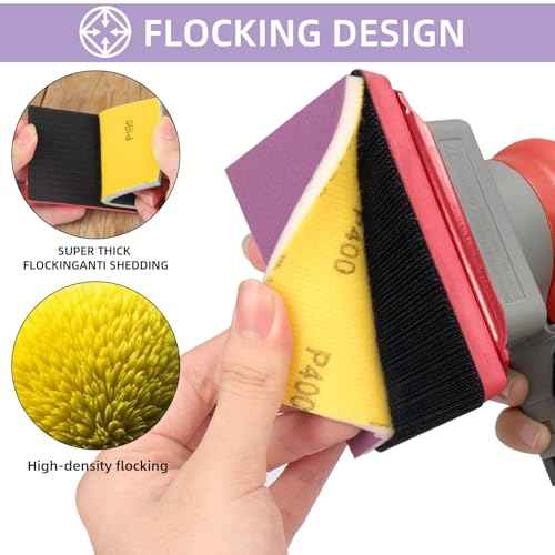 20 Pcs 3 x 4 Inch Sanding Sponge Set, 220 Grit Abrasive Sanding Sponges Pads Soft Foam Hand Sander Block Wet Dry Purple Ceramic Sand Sandpaper for Wood Metal Drywall Furniture Paint Polishing