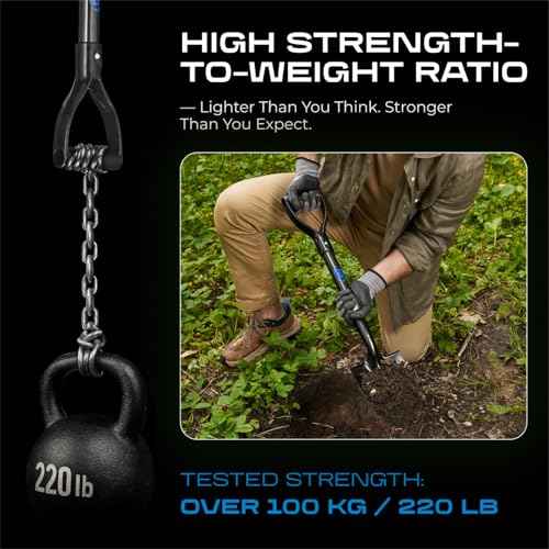 CKG Small Shovel Carbon 28 Inches Lightweight Camping Portable Shovel Ideal for Digging, Small Garden Shovel with D Handle Round Point Blade Camp Shovel