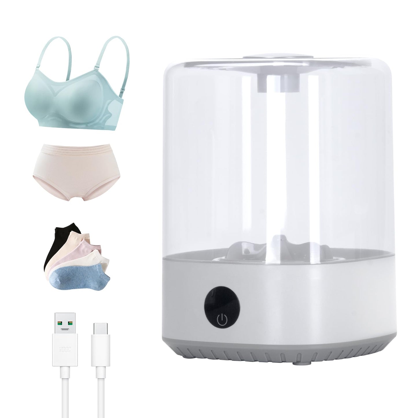 Portable Mini Washing Machine, 4L Washing Machine Cleaning for Underwear, Rechargeable Cordless Compact Washerfor Singles, Apartments RV, Underwear Laundry Washer