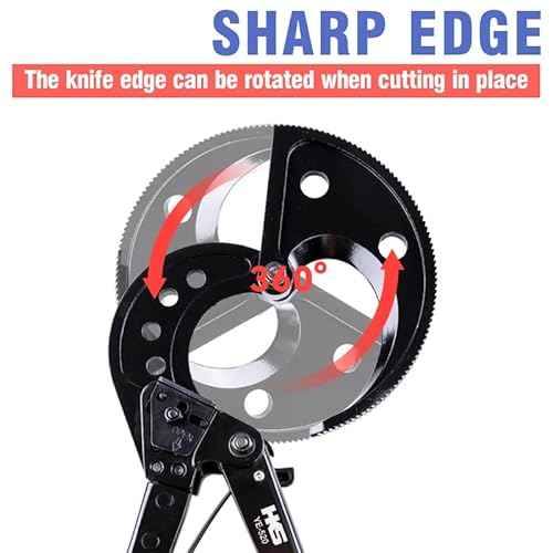 HKS Ratchet Cable Wire Cutter Heavy Duty for Cutting Electrical Aluminum Copper and Multi-core Cables up to 400mm©÷(AWG 750MCM)