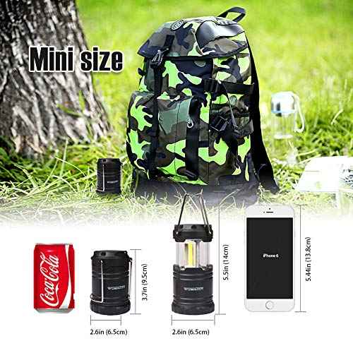 LED Lantern Mini 4 Pack, Camping Lanterns with 12 AAA Battery Operated/Portable & Collapsible, LED Camping Lantern for Kids/Hurricane/Camping/Emergency/Power Outage