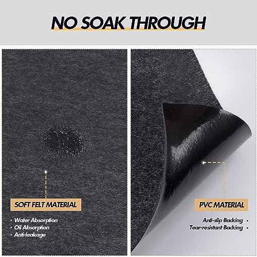 8.2x6ft Outdoor Storage Shed Floor Protector, Non Slip Garage Carport Oil Mat, Flooring Protector Pad for Patio, Furniture, Moto, Car