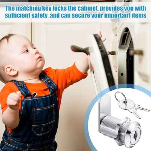 Kenning 24 Sets Cabinet Locks with Keys for Secure Drawer Mailbox RV Storage Box Replacement Lock, Zinc Alloy(1-1/8'' Cylinder Length, 0.9'' Max Panel Thickness)