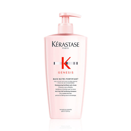 Kerastase Genesis Strengthening Nutri-Fortifiant Shampoo - For Weak or Damaged Hair, Detangles & Hydrates, For Normal to Dry Hair, 16.9 Fl Oz