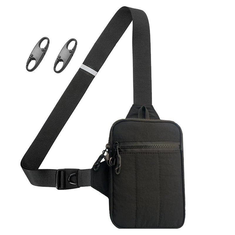 Vpoofree Mini Anti Theft Sling Bag for Men Crossbody,Small Chest Bag Casual Trendy Waterproof Lightweight Phone Crossover Daypack (Black mini anti theft crossbody sling bag)