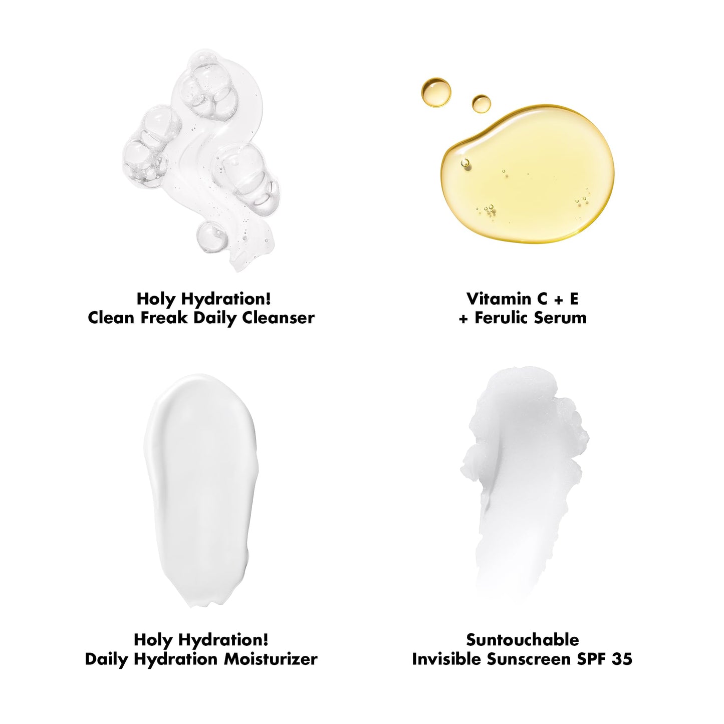 e.l.f. SKIN Wake the e.l.f. Up Skincare Kit, Travel-Size Hydrating Face Cleanser, Sunscreen, Moisturizer & Brightening Serum, Vegan & Cruelty-Free