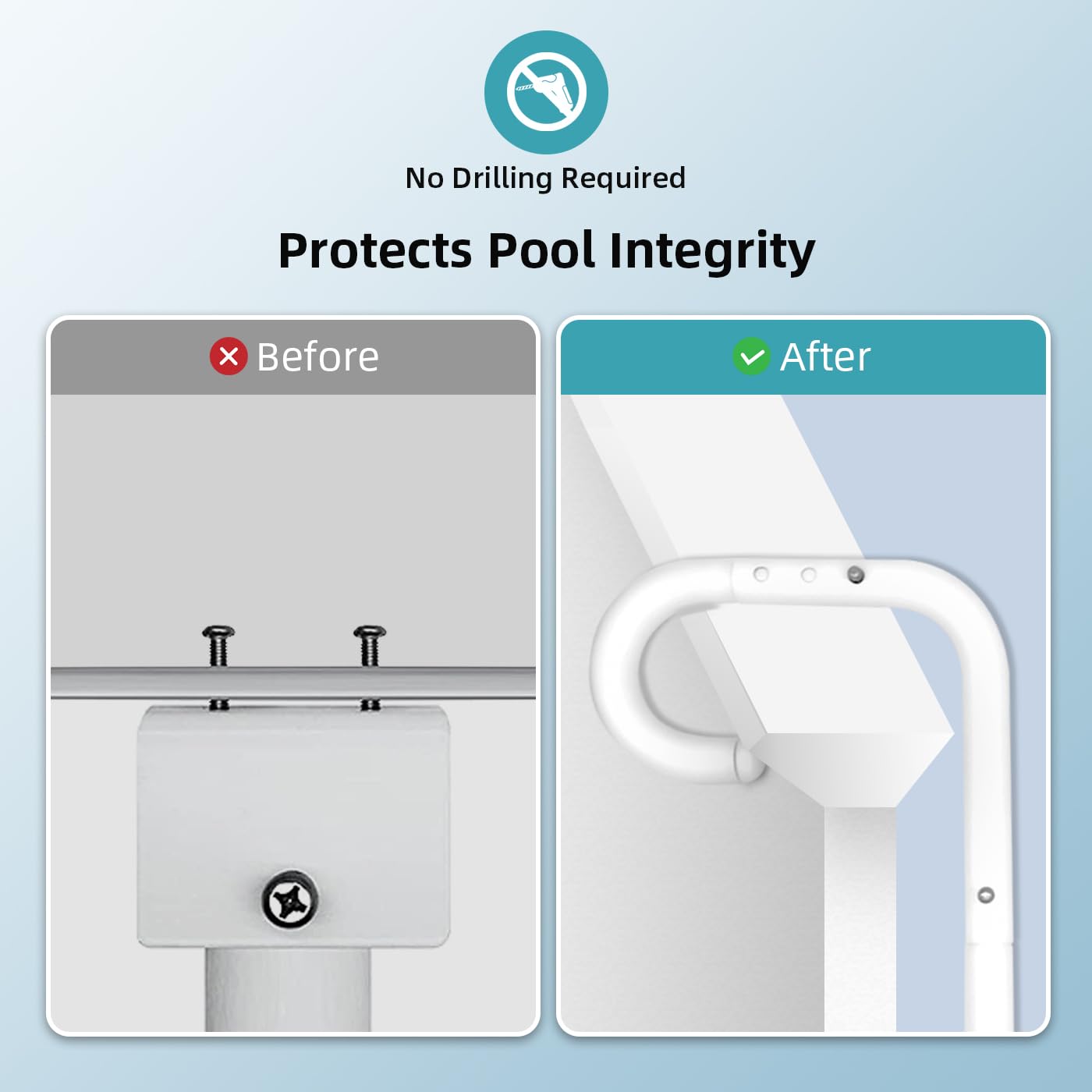 POOL HELPER Adjustable Solar Cover Holder for Steel-Wall Above Ground Pools - Heavy-Duty 5-Pack, No Drilling Required