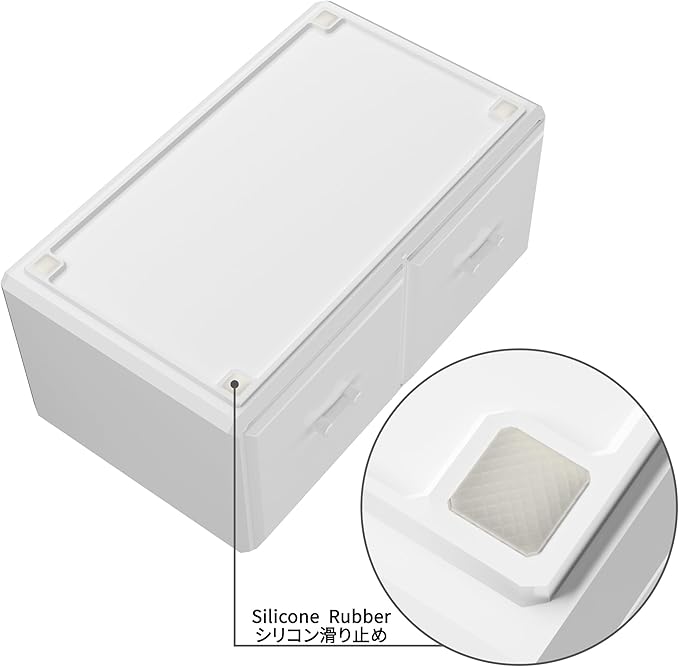 READAEER Makeup Organizer 3 Pieces Cosmetic Storage Case with 6 Drawers (White)
